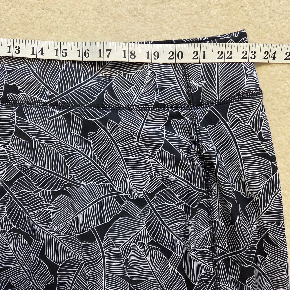 Lands' End 3X Sport Skirt/Skort Pull On Stretch Back Pocket Black White Leaf - Picture 10 of 16